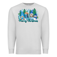 Dove Grey merry christmas snowman gnomes Premium Sweatshirt - Zillion Design Studio