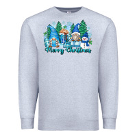 Heather Grey merry christmas snowman gnomes Premium Sweatshirt - Zillion Design Studio