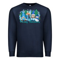 Navy merry christmas snowman gnomes Premium Sweatshirt - Zillion Design Studio