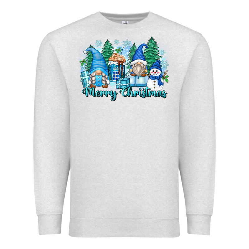 Merry Christmas Snowman Gnomes Premium Sweatshirt by Zillion Design Studio | Teevron