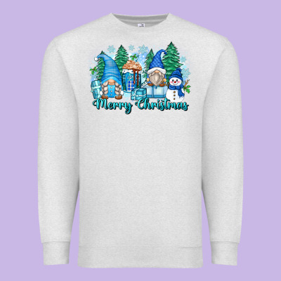 Merry Christmas Snowman Gnomes Premium Sweatshirt Designed By Zillion Design Studio