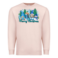 Pale Pink merry christmas snowman gnomes Premium Sweatshirt - Zillion Design Studio
