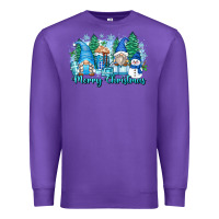 Purple merry christmas snowman gnomes Premium Sweatshirt - Zillion Design Studio