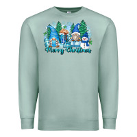 Seafoam merry christmas snowman gnomes Premium Sweatshirt - Zillion Design Studio