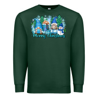 Sports Green merry christmas snowman gnomes Premium Sweatshirt - Zillion Design Studio