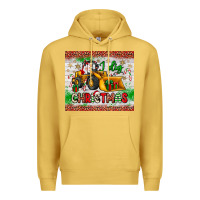 Antique Gold i dig christmas bulldozer santa Premium Hoodie - JahusDesignShop