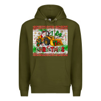 Army Green i dig christmas bulldozer santa Premium Hoodie - JahusDesignShop