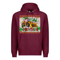 Burgundy i dig christmas bulldozer santa Premium Hoodie - JahusDesignShop