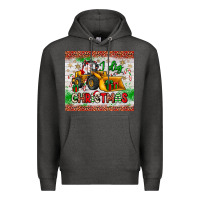 Charcoal Heather i dig christmas bulldozer santa Premium Hoodie - JahusDesignShop
