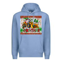 Colony Blue i dig christmas bulldozer santa Premium Hoodie - JahusDesignShop