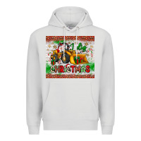 Dove Grey i dig christmas bulldozer santa Premium Hoodie - JahusDesignShop
