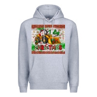 Heather Grey i dig christmas bulldozer santa Premium Hoodie - JahusDesignShop