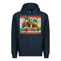 Navy i dig christmas bulldozer santa Premium Hoodie - JahusDesignShop