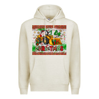 Oatmeal Heather i dig christmas bulldozer santa Premium Hoodie - JahusDesignShop