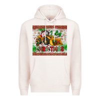 Pale Pink i dig christmas bulldozer santa Premium Hoodie - JahusDesignShop