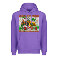 Purple i dig christmas bulldozer santa Premium Hoodie - JahusDesignShop