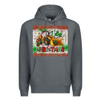 Rock i dig christmas bulldozer santa Premium Hoodie - JahusDesignShop