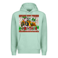 Seafoam i dig christmas bulldozer santa Premium Hoodie - JahusDesignShop