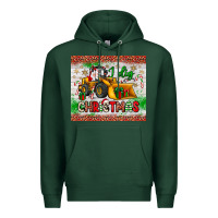 Sports Green i dig christmas bulldozer santa Premium Hoodie - JahusDesignShop