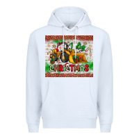 White i dig christmas bulldozer santa Premium Hoodie - JahusDesignShop