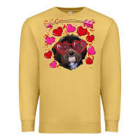 Antique Gold Valentine's day havanese dog Premium Sweatshirt - RanaPortraitStore