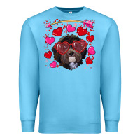 Ocean Blue Valentine's day havanese dog Premium Sweatshirt - RanaPortraitStore