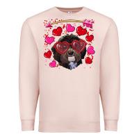 Pale Pink Valentine's day havanese dog Premium Sweatshirt - RanaPortraitStore
