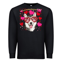 Black Valentine's day husky Premium Sweatshirt - RanaPortraitStore