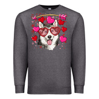 Charcoal Heather Valentine's day husky Premium Sweatshirt - RanaPortraitStore
