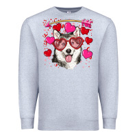 Heather Grey Valentine's day husky Premium Sweatshirt - RanaPortraitStore
