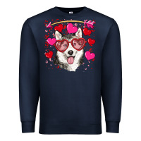 Navy Valentine's day husky Premium Sweatshirt - RanaPortraitStore