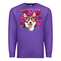 Purple Valentine's day husky Premium Sweatshirt - RanaPortraitStore