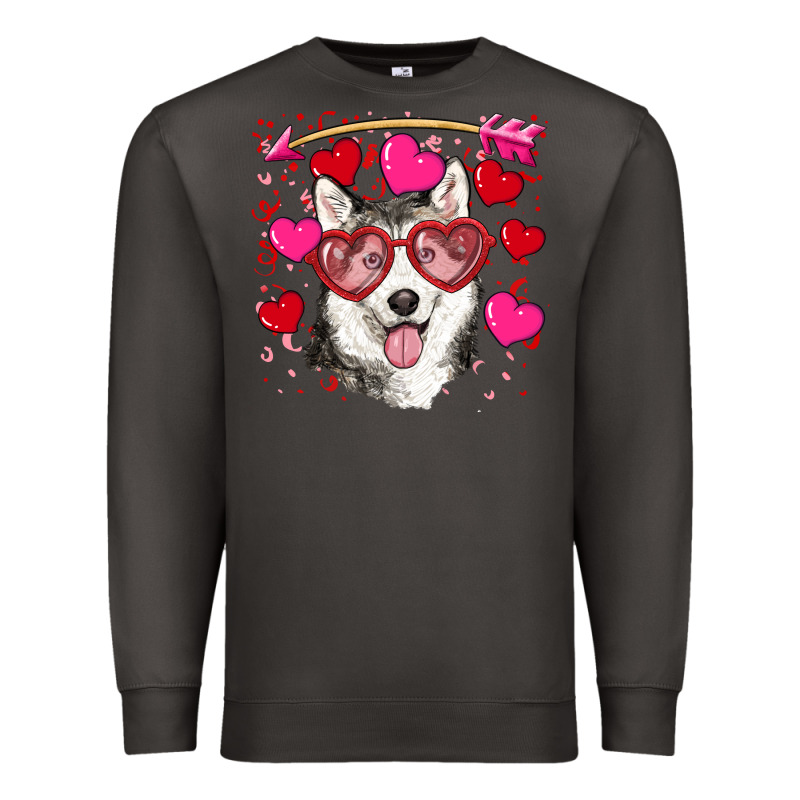 Valentine's Day Husky Premium Sweatshirt by RanaPortraitStore | Teevron