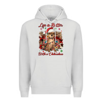 Dove Grey christmas life is better with a chihuahua Premium Hoodie - JahusDesignShop