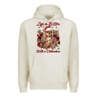 Oatmeal Heather christmas life is better with a chihuahua Premium Hoodie - JahusDesignShop