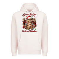 Pale Pink christmas life is better with a chihuahua Premium Hoodie - JahusDesignShop