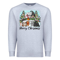 Heather Grey merry christmas gnomes Premium Sweatshirt - Zillion Design Studio