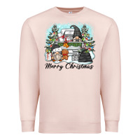 Pale Pink merry christmas gnomes Premium Sweatshirt - Zillion Design Studio