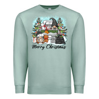 Seafoam merry christmas gnomes Premium Sweatshirt - Zillion Design Studio