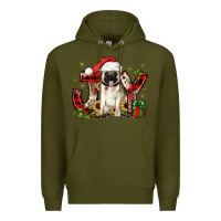 Army Green christmas joy pug Premium Hoodie - JahusDesignShop