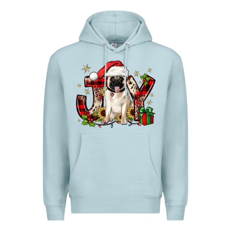 Christmas Joy Pug Premium Hoodie by JahusDesignShop | Teevron