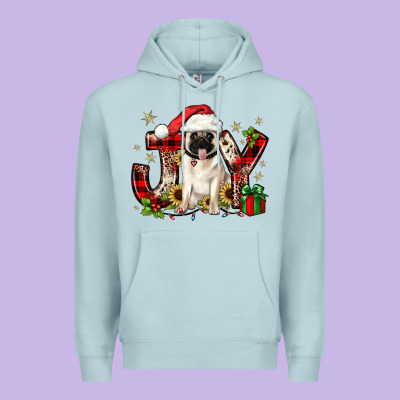 Christmas Joy Pug Premium Hoodie Designed By Jahusdesignshop
