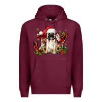 Burgundy christmas joy pug Premium Hoodie - JahusDesignShop