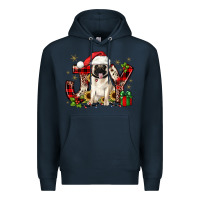 Navy christmas joy pug Premium Hoodie - JahusDesignShop