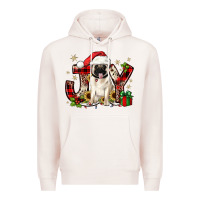 Pale Pink christmas joy pug Premium Hoodie - JahusDesignShop