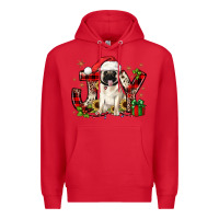 Red christmas joy pug Premium Hoodie - JahusDesignShop