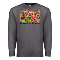 Charcoal Heather jesus the reason for the season Premium Sweatshirt - Zillion Design Studio