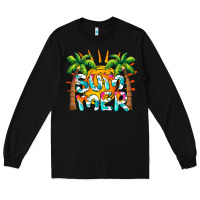 Black summer waves and sun Long Sleeve Tee - BarkalooDesign