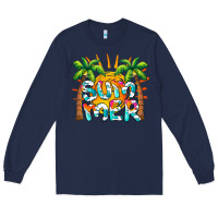 Navy summer waves and sun Long Sleeve Tee - BarkalooDesign