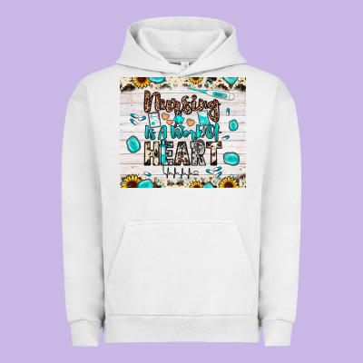 Nursing Is A Work Of Heart Urban Hoodie Designed By Jahusdesignshop